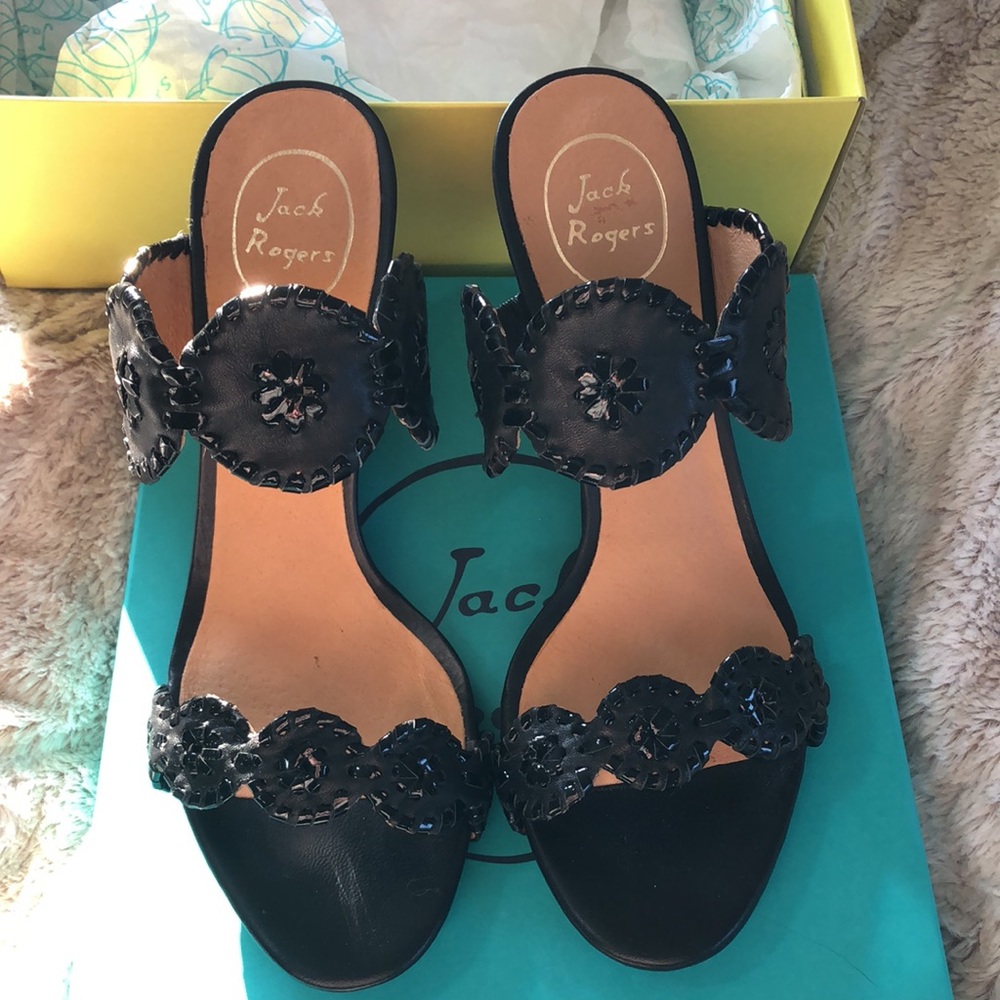 JACK ROGERS Luccia wedges black sz 10M with box